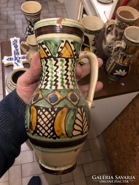 Corundum ceramic disc jugs, 18 cm in size, for collectors.