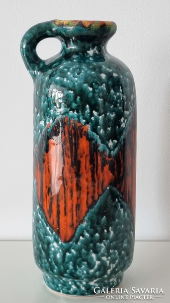Ferenc Péter handicraft ceramic vase with handicrafts