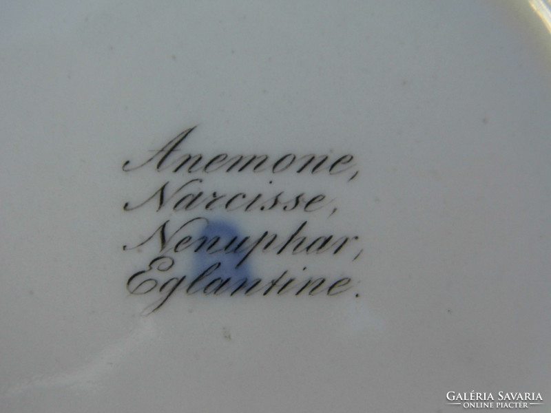 Alt Wien antik bécsi porcelán csészealj 1825 ANNE név és ibolya csokor dekor hibátlan állapotban