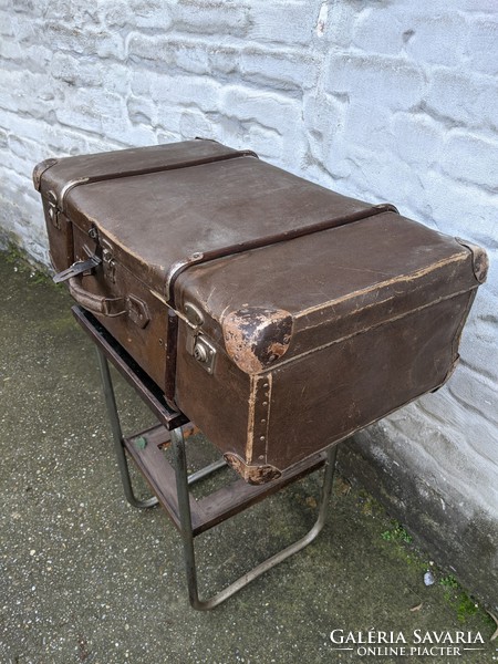 Fa bordás vintage bőrönd (nagy)