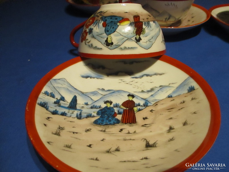 Régi csodaszép Kínai  6 db teáscsésze aljjal együtt jelzett Kínai