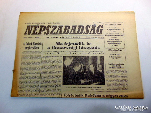 1971 január 22  /  Népszabadság  /  Szülinapra eredeti újság :-) Ssz.:  20533