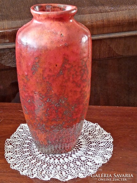 Csizmadia Margit: Retro  Pesthidegkúti  modernista  kerámia   váza  padlóváza 32 cm