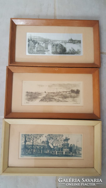 Old, three etchings for sale
