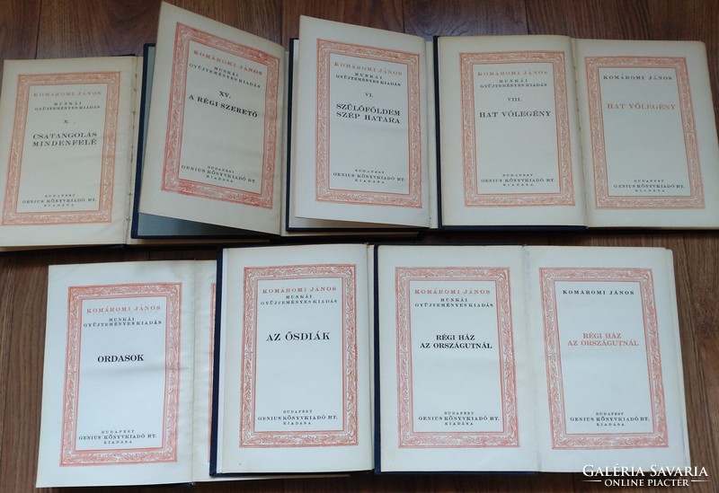 The works of János Komáromi in 7 volumes, bound in embossed canvas
