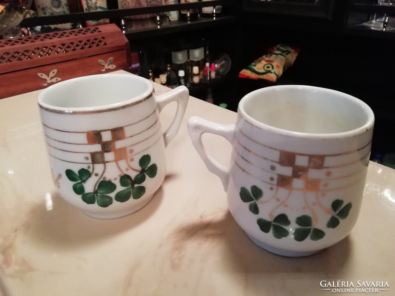 Real antique porcelain clover souvenir mugs