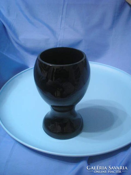 U1-11-14 Biedermeier blown torn thick burgundy glass cup rarity flawless