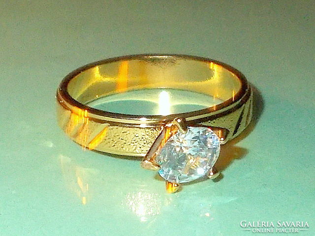 Art Deco Mest. Gyémánt köves Arany Gold Filled Gyűrű 6.5-es