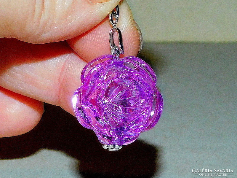 Violet flower pearl craft jewelry set