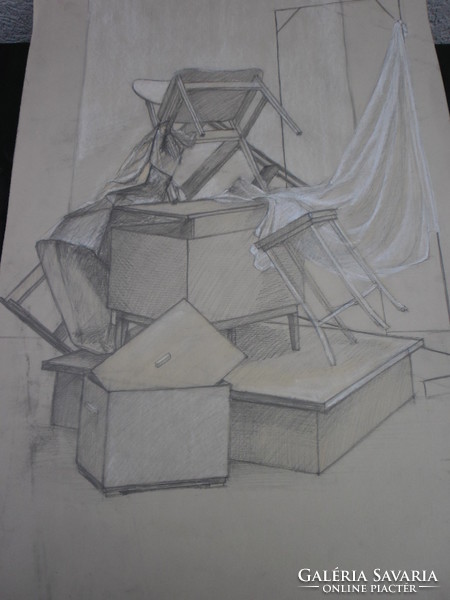 Luca Hajas, work of a former student of the Hungarian University of Fine Arts, pencil paper