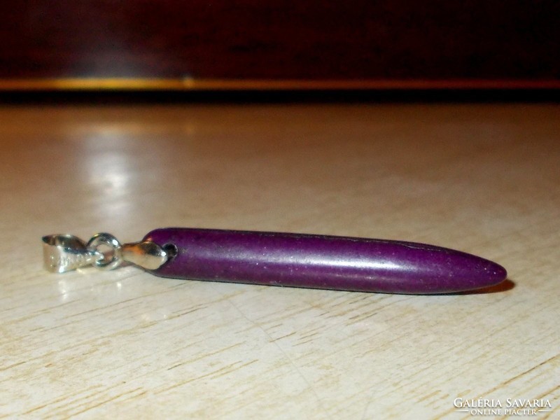 Purple howlit mineral spike pendant with 18kgp marked hanger