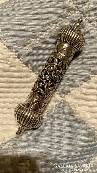Perzsa! /iszfahan/ Antik Ezüst Tekercs tartó!! 14 cm hosszúságú 47 gram súlyú !!