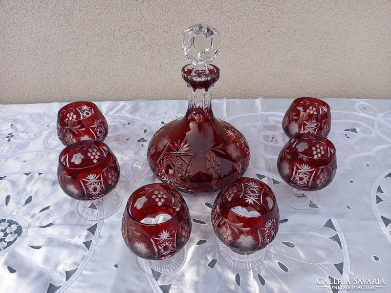 Art deco lead crystal wine set_rarity!