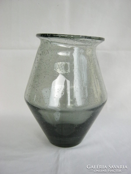 Retro ... Heavy thick bubble glass vase 1.6 kg