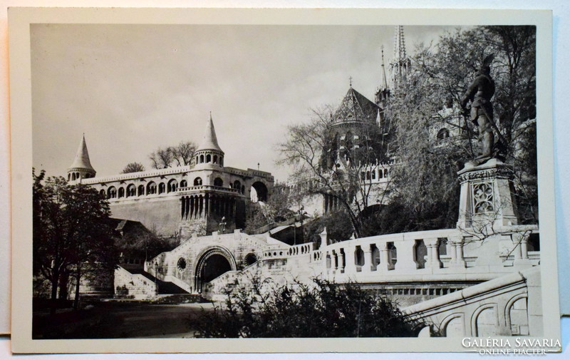 Antik Budapest fotó képeslap Halászbástya 1945 előtti  Sárai