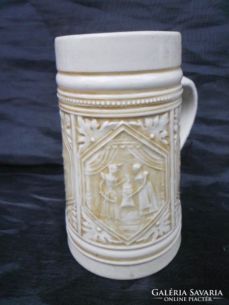 1890s.Extra rare zsolnay old ivory, ivory glazed jar, flawless.