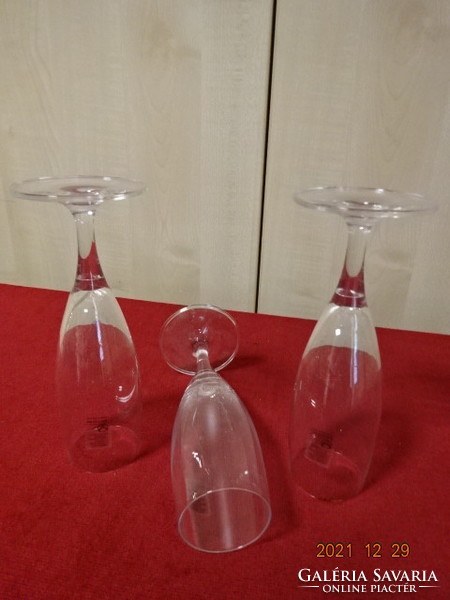 German crystal champagne glass, three pieces, height 17 cm. He has! Jókai.