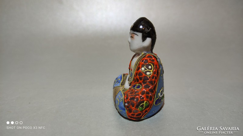 Marked mini porcelain satsuma buddha figure