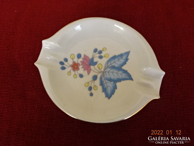 Hollóház porcelain ashtray with blue pattern, diameter 10 cm. He has! Jókai.