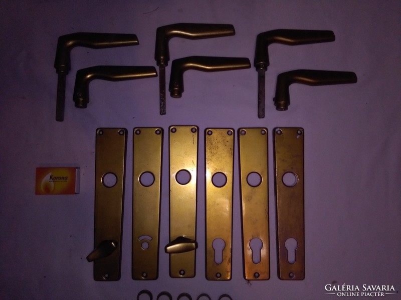 Three pairs of handles and covers - together - in gold