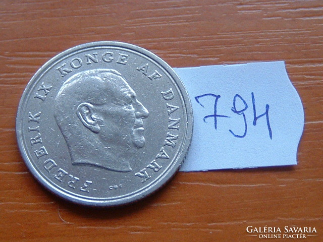 Denmark 1 crown 1965 c king frederick ix 75% copper, 25% nickel # 794