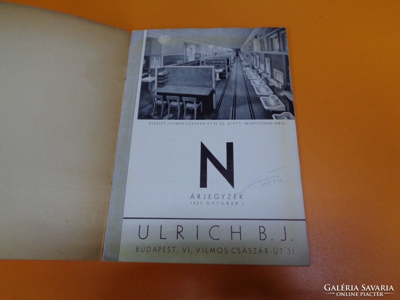 N35 Ulrich árjegyzék 1937-es ritkaság tele képekkel berendezési tárgyak kastély kúria műemlékekhez