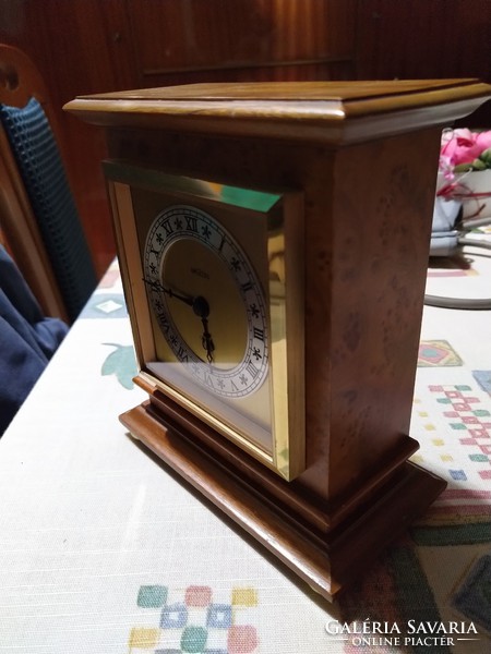 Angelus table clock, curio. Mahogany and rosewood