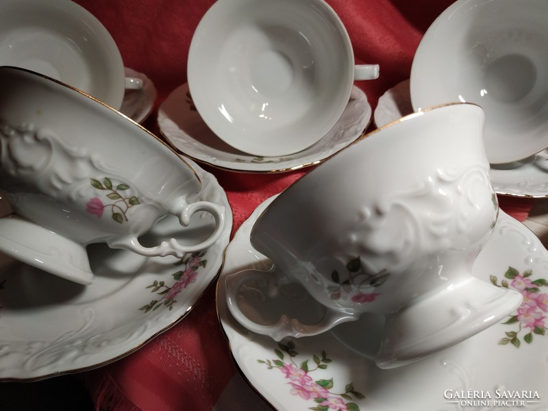 Antik porcelán kávés csésze aljjal