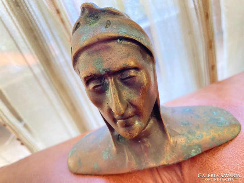 Dante mellszobor/büszt bronz figura