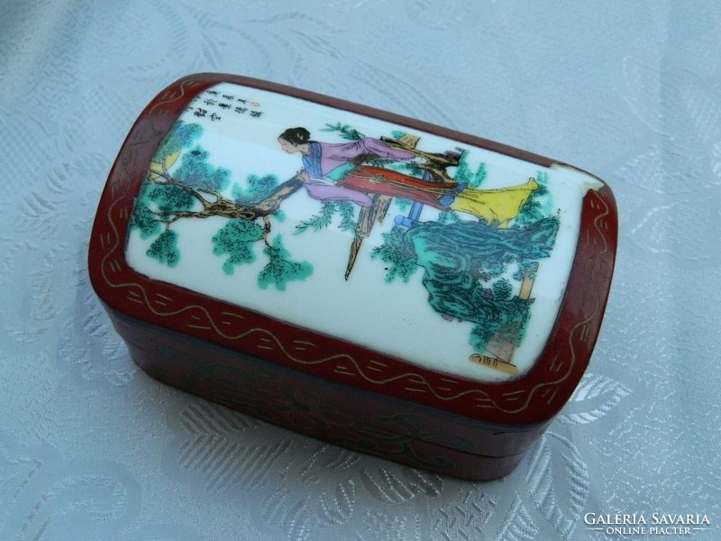 100-year-old Chinese wood - porcelain gift box