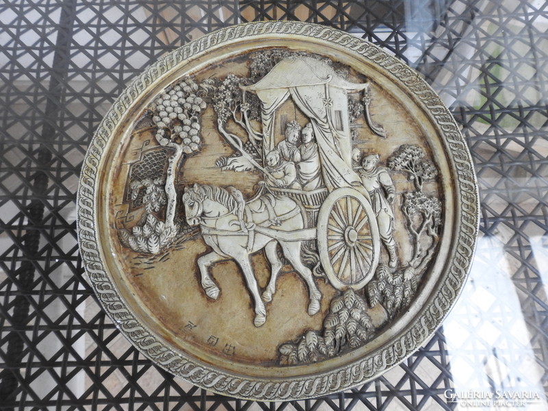 Chinese huge marked scene plaster wall bowl - wall bowl