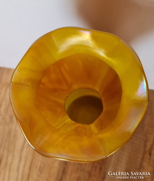 Art Nouveau iridescent glass vase