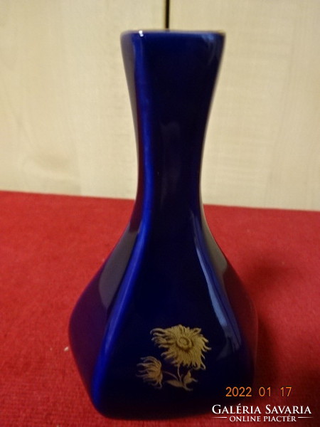 Raven house cobalt blue glass vase, height 12 cm. He has! Jókai.