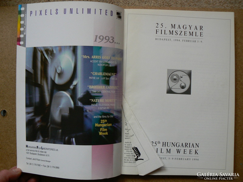 25th Hungarian Film Festival Budapest, 1994. Feb. 5.-9. Hungarian-English language publication, book