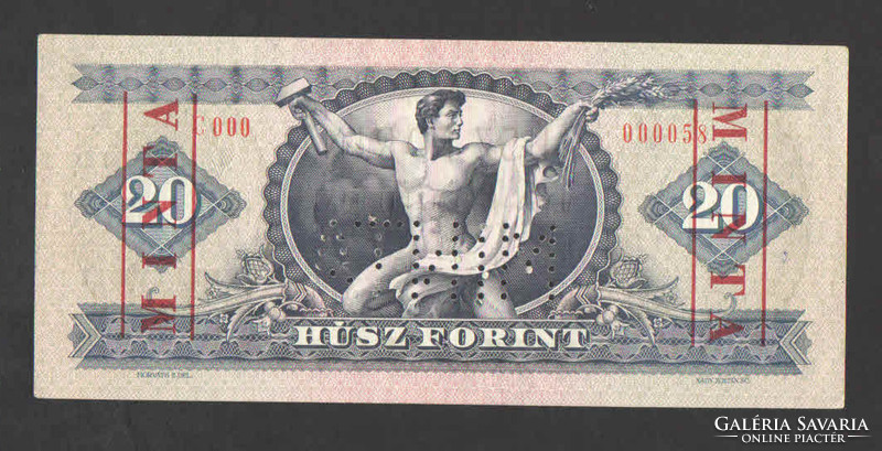 20 Forint 1975. Sample. Very low serial number: 58 !! Unc !!!