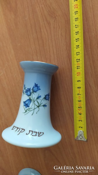 Judaica vintage flores caerulei svaneholm 1530 porcelain sabbath 2 pcs