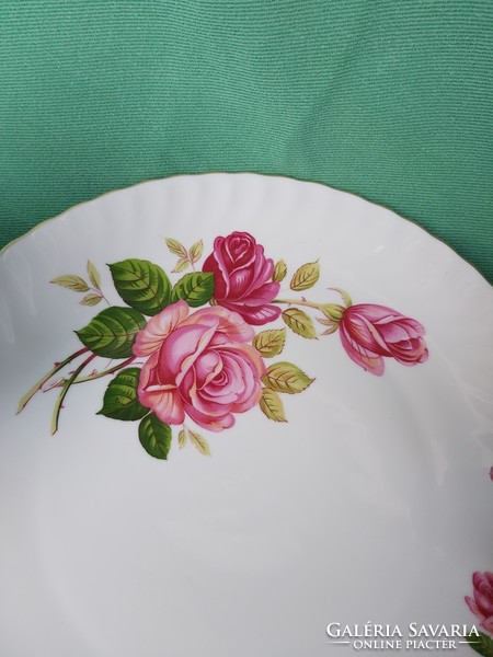 Rheinpfalz Hartporzellan 30 cm-es Gyönyörű rózsás virágos porcelán kínáló pecsenyés asztalközép
