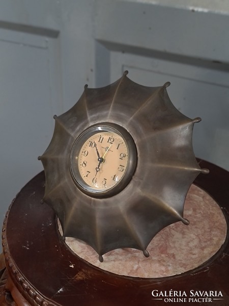 Art deco style bronze umbrella clock - table clock