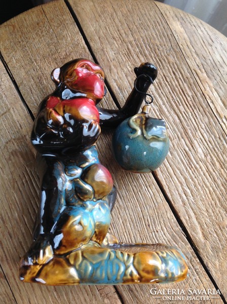 Colorful ceramic monkey candlestick with essential oil pendant