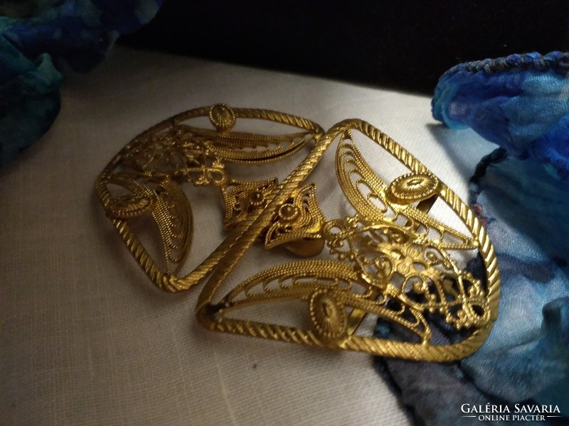 A real rarity! Paola raminez filigree 24 k gold-plated antique buckle