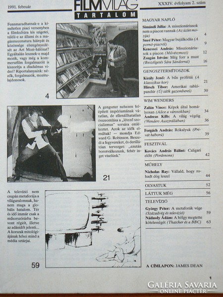 FILMVILÁG 1991/FEB., 91/MÁR., 91/AUG., 91/NOV., (4 DARAB EGYBEN), KÖNYV JÓ ÁLLAPOTBAN