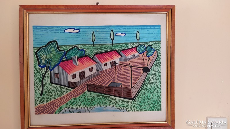 (K) Senkálszky Zoltán "Tanya" c festménye 54x45 cm kerettel