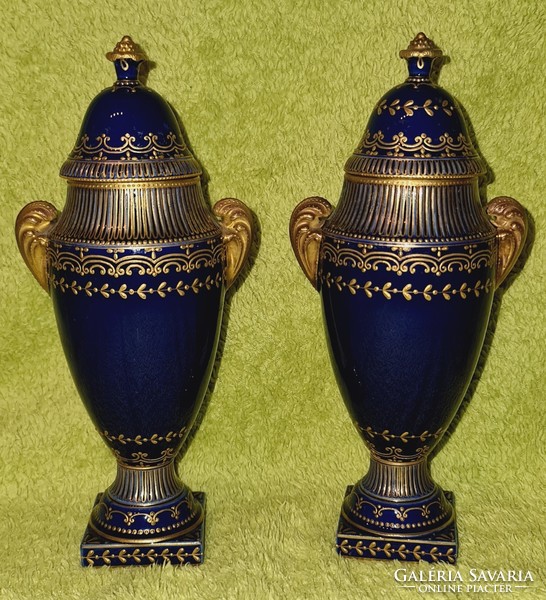Zsolnay empire urn vase in pairs museum rarity