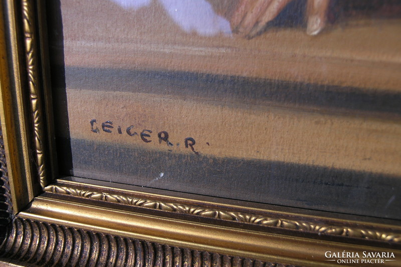 Geiger Richárd (1870 - 1945) - "Kocsmajelenet!" -  életkép