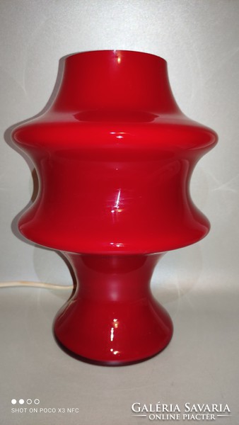 Hustadt leuchten mushroom red glass table lamp red glass table lamp 1970s