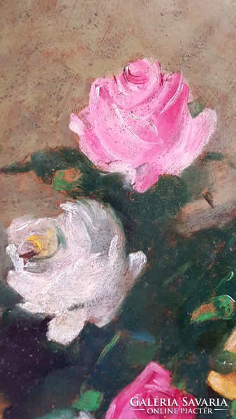 Sándor Ziffer - flower still life oil painting