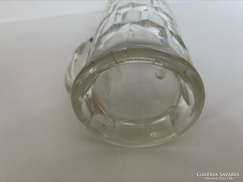 Antik üveg korsó, fél literes, koronás hitelesített