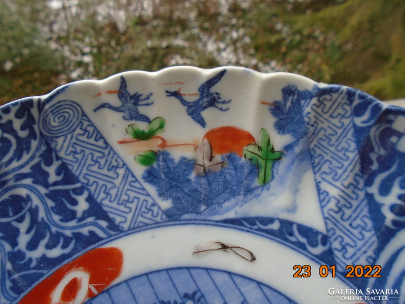 19. No. koransha with orchid sign, fukagawa arita with mythical phoenix bird, Japanese decorative bowl with landscape