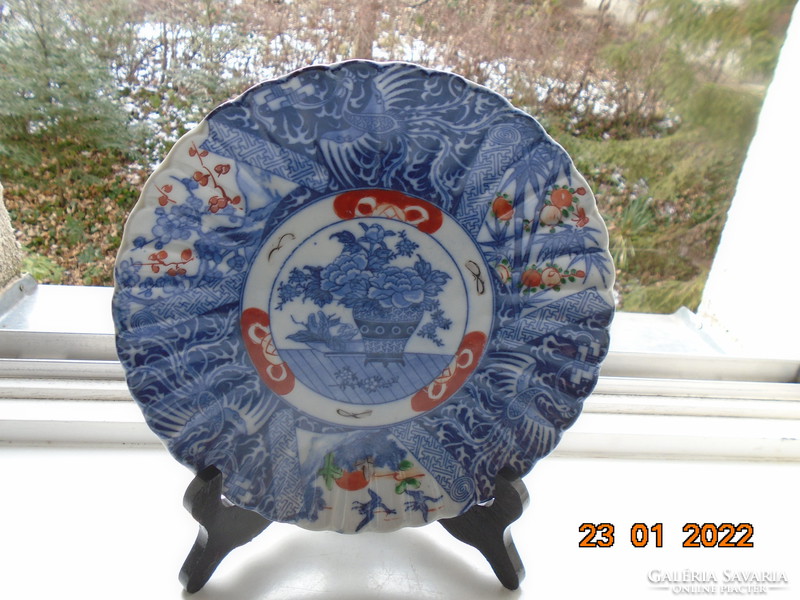 19. No. koransha with orchid sign, fukagawa arita with mythical phoenix bird, Japanese decorative bowl with landscape