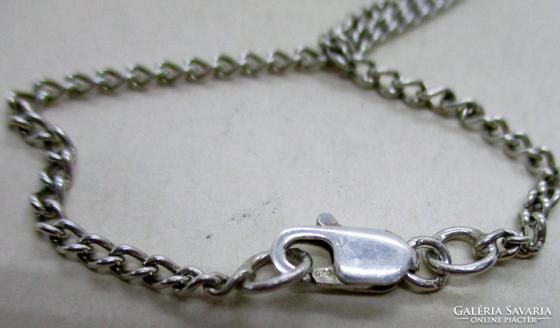 Beautiful big modern heart pendant silver necklace